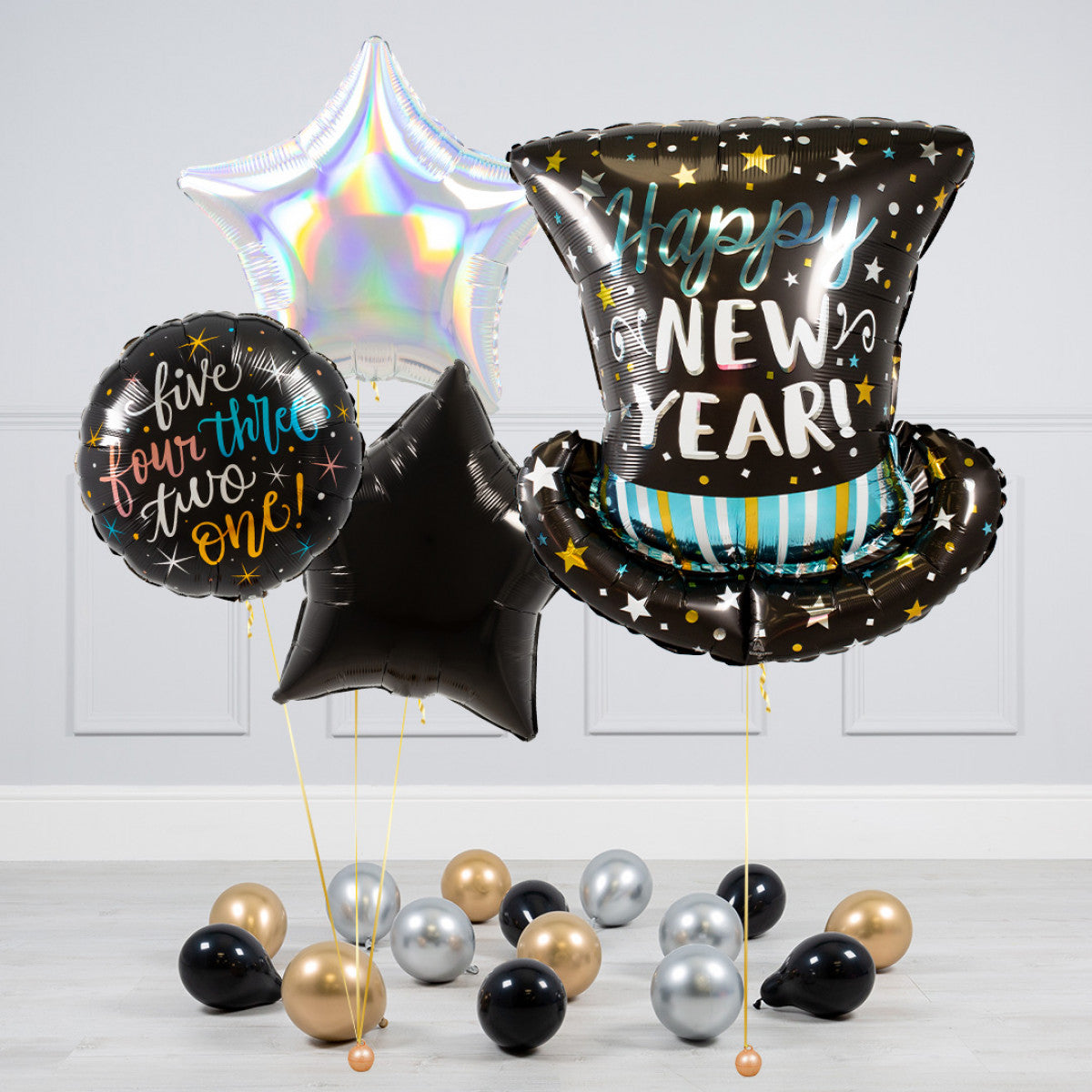 New Year Hat Star Balloon Bouquet