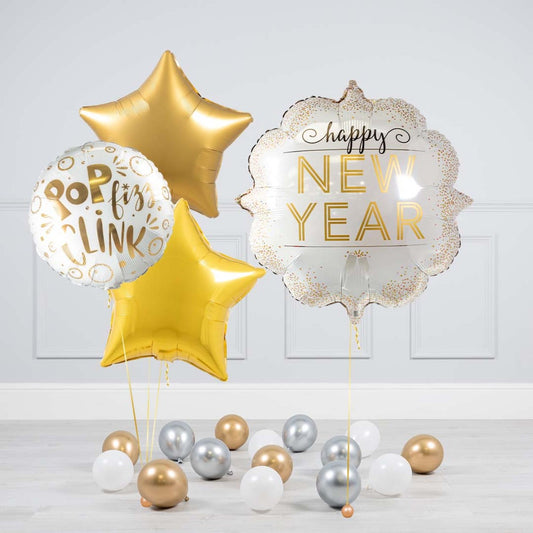 Happy New Year Pop Fizz Clink Balloon Bouquet
