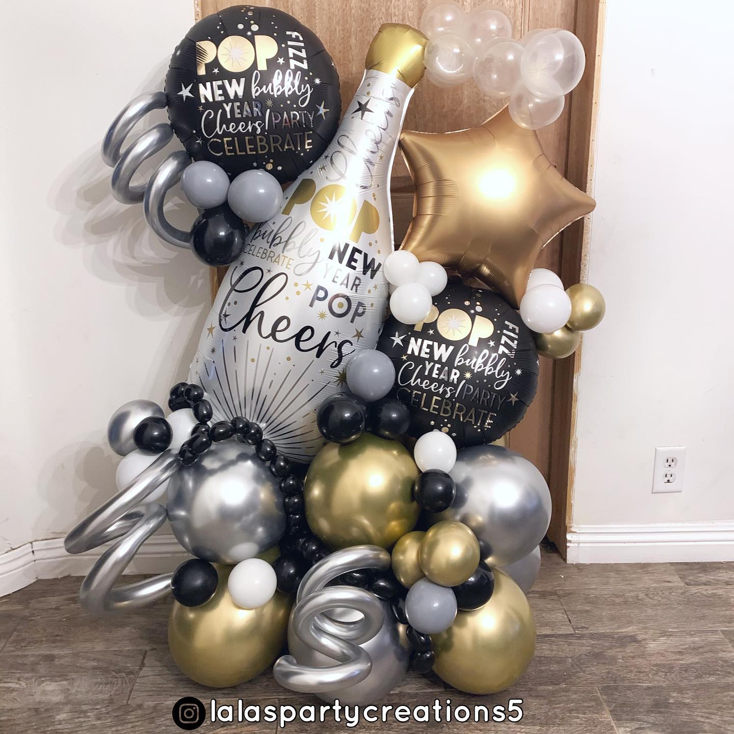 Pop Fizzy Champagne New Year Balloon Bouquet