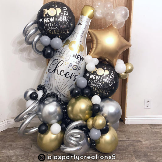 Pop Fizzy Champagne New Year Balloon Bouquet