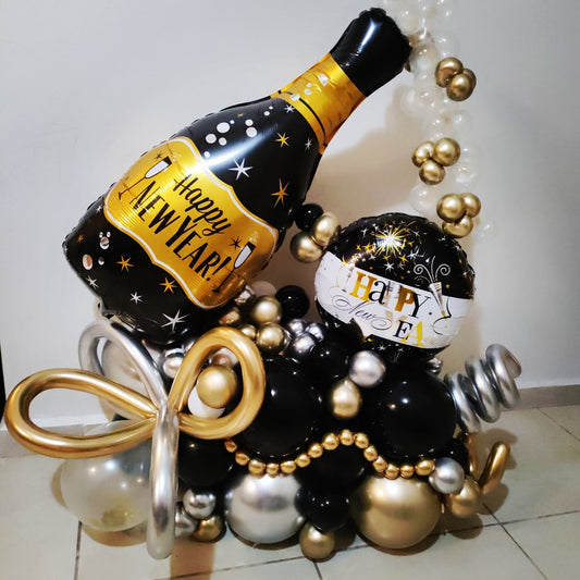 Happy New Year Champagne Balloon Bouquet