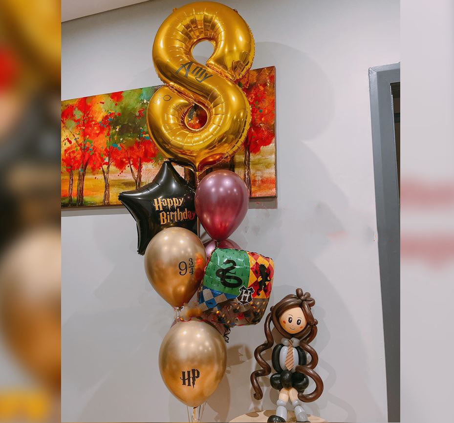 8 Number HBD Harry Potter Balloon Bouquet