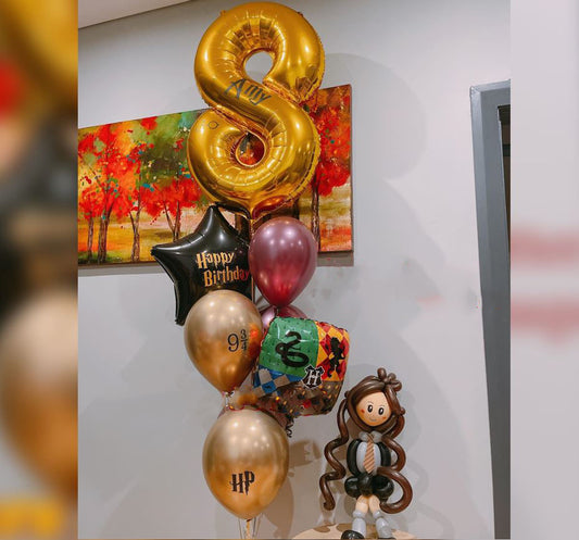 8 Number HBD Harry Potter Balloon Bouquet