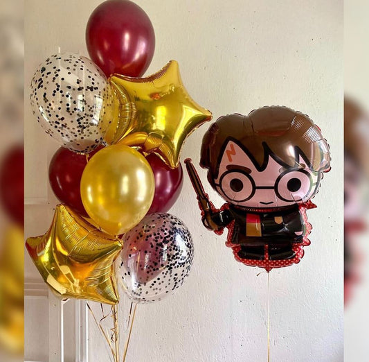 Funky Harry Potter Confetti And Star Balloon Bouquet