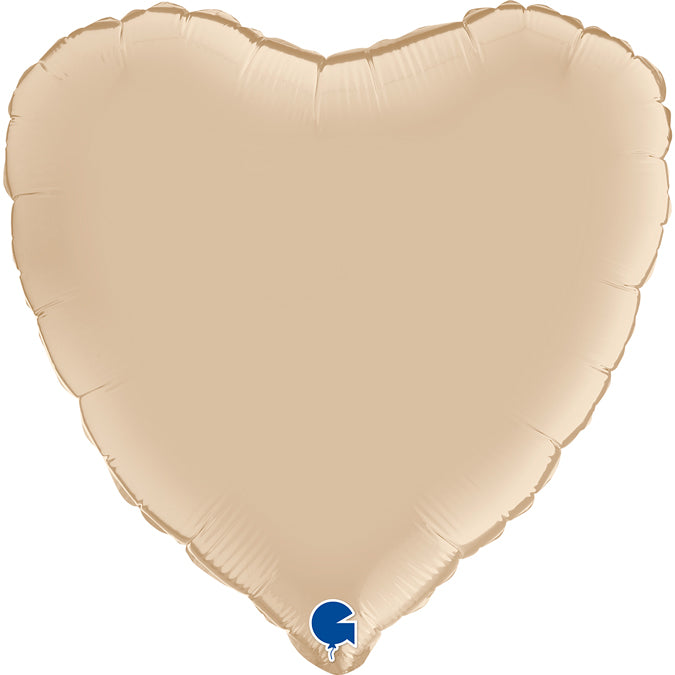 Party Balloon Heart Satin Cream (18") Foil Balloon