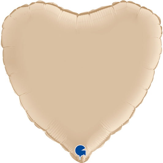 Party Balloon Heart Satin Cream (18") Foil Balloon