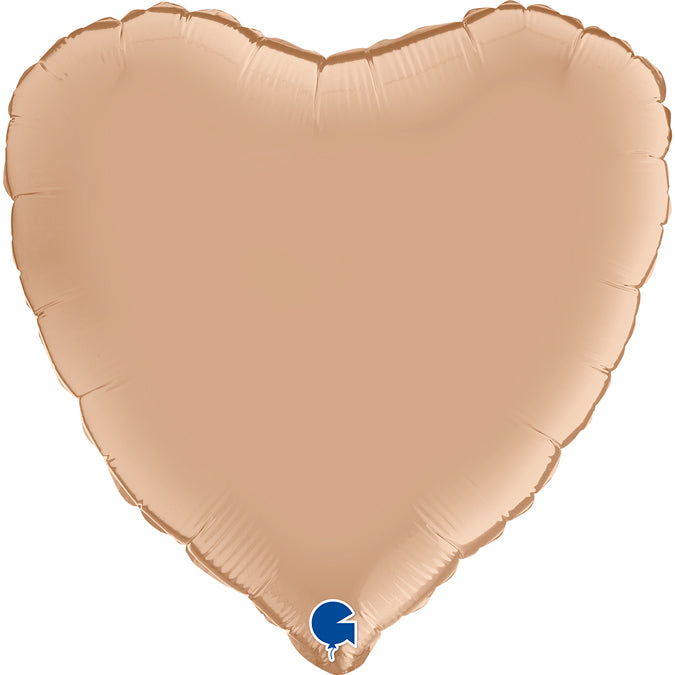 Party Balloon Heart Satin Nude (18") Foil Balloon