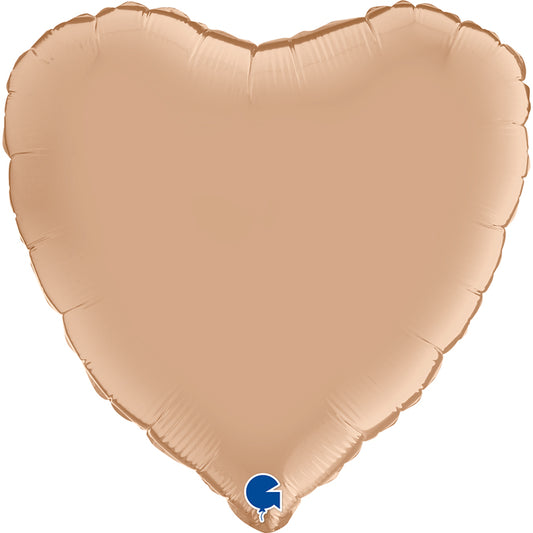 Party Balloon Heart Satin Nude (18") Foil Balloon
