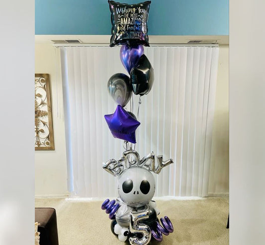 Halloween Theme 5th Birthday Balloon Bouquet