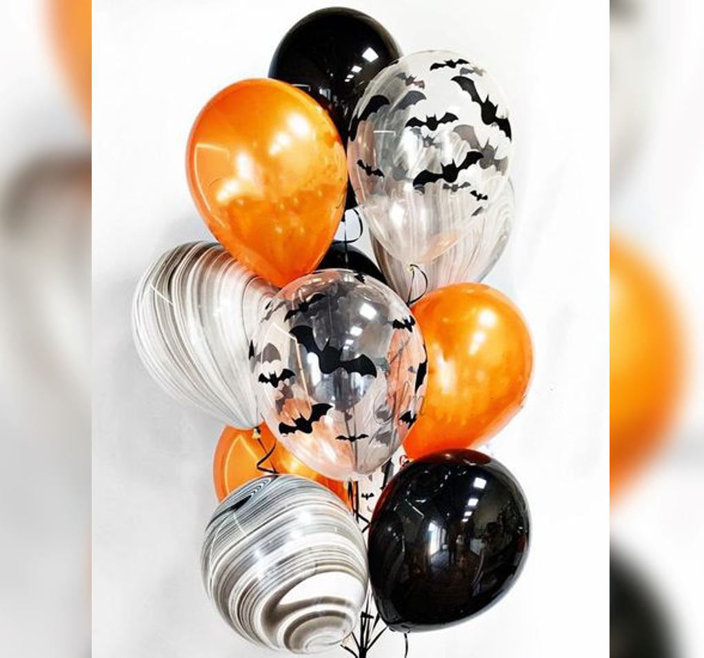 Halloween Theme Superagate Latex And Confetti Balloon Bouquet