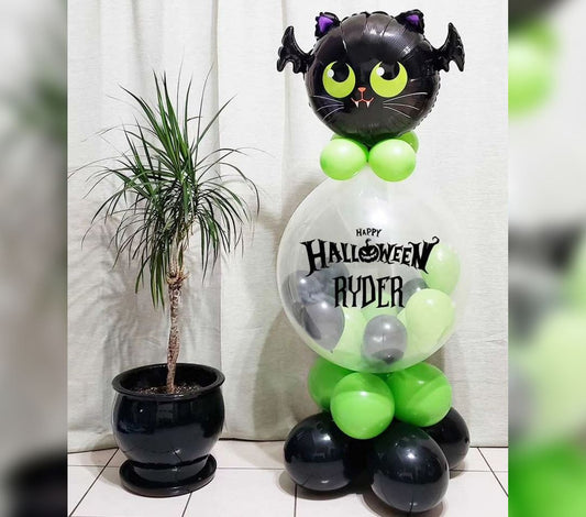 Halloween Theme Bat And Bubble Balloon Bouquet