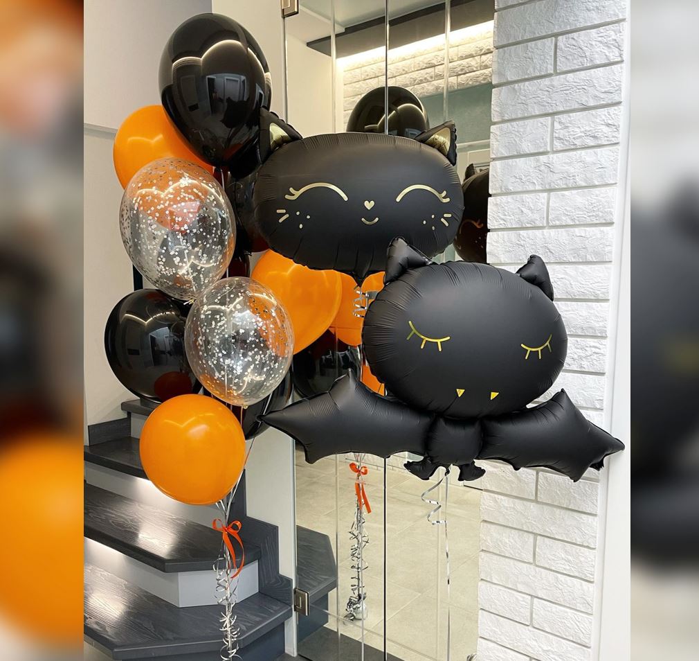 Halloween Theme Black Bats Balloon Bouquet
