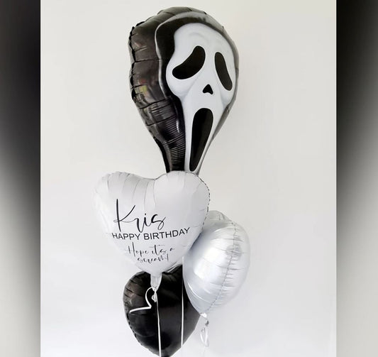 Ghost Face Mask Halloween Theme Balloon Bouquet