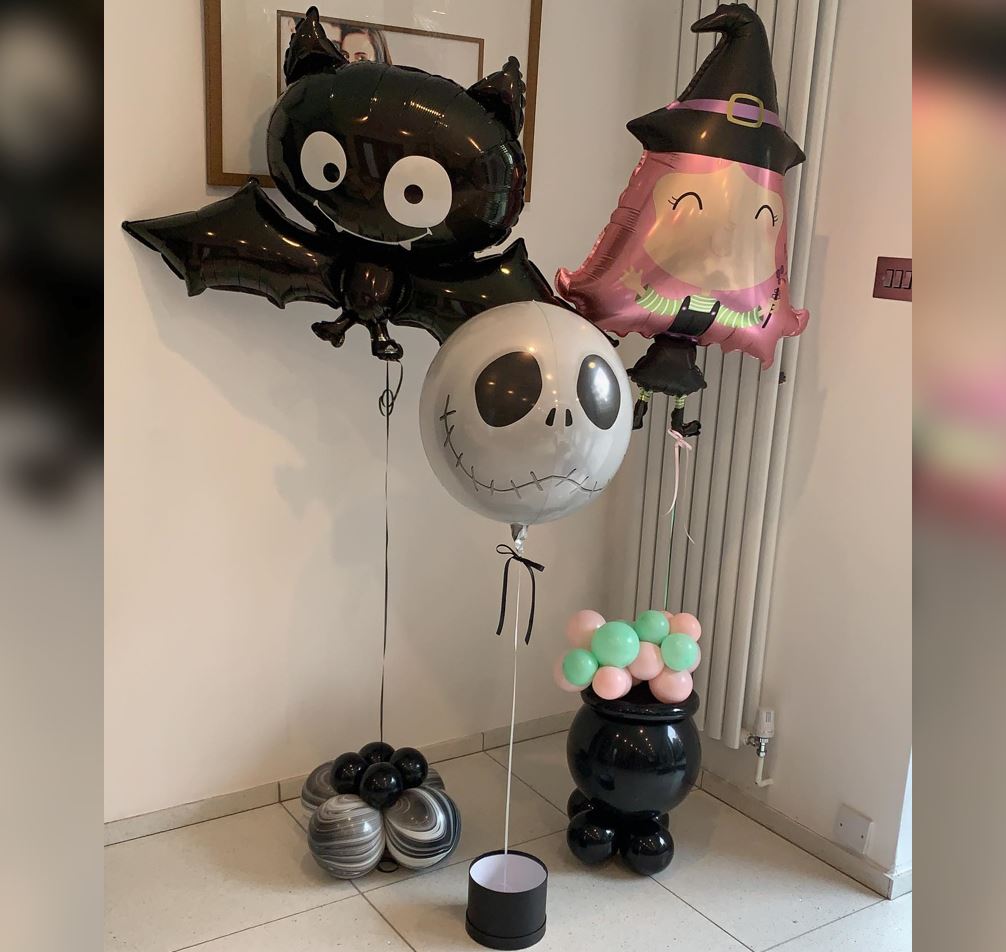 Halloween Witch And Bat Balloon Bouquet