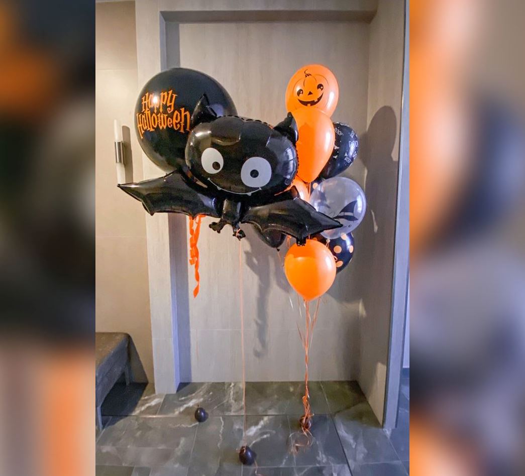 Halloween Black Bat Balloon Bouquet
