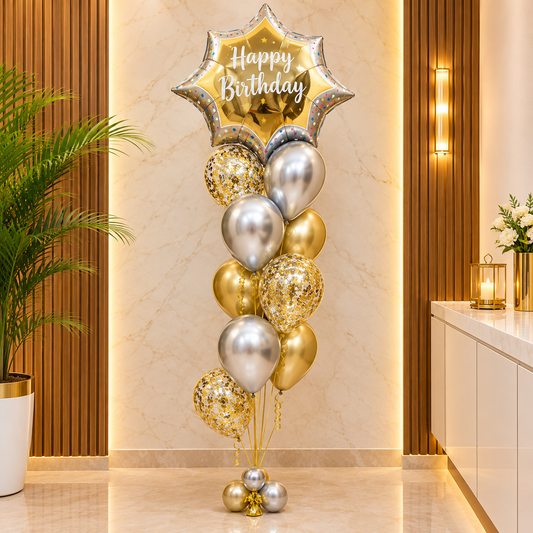 Happy Birthday Boho Balloons Bouquet