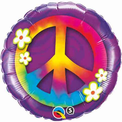 Party Balloon 18" Peace Sign &amp; Daisies Foil Balloon