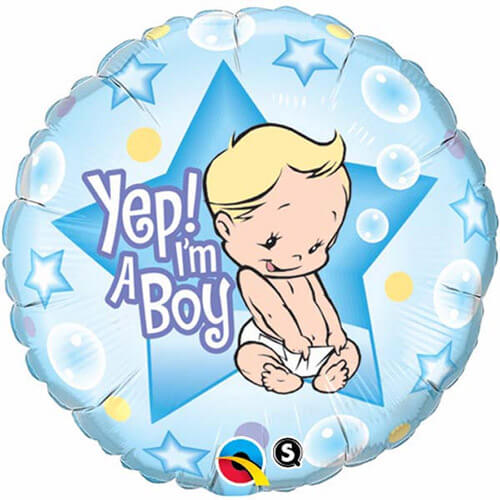 18" Yep! I'M A Boy Foil Balloon