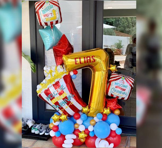 7  Number Carnival Theme Balloon Bouquet