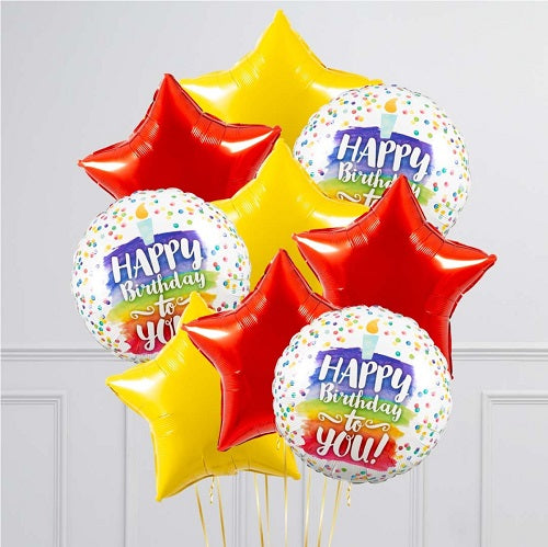 Happy Birthday Star Foil Balloon Bouquet