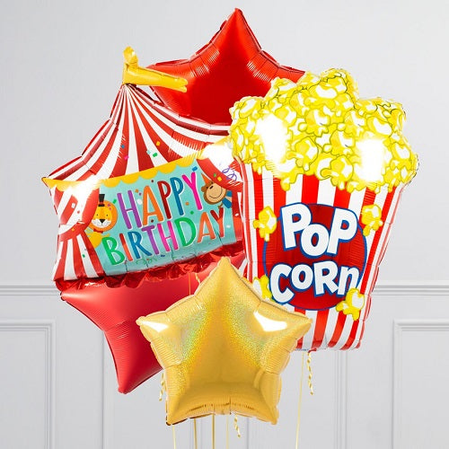 Popcorn Theme Happy Birthday Balloon Bouquet