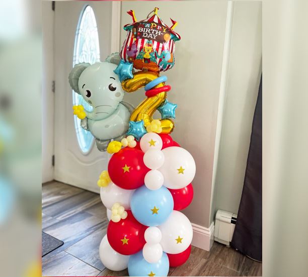 2nd Birthday Carnival Cluster Balloon Bouquet