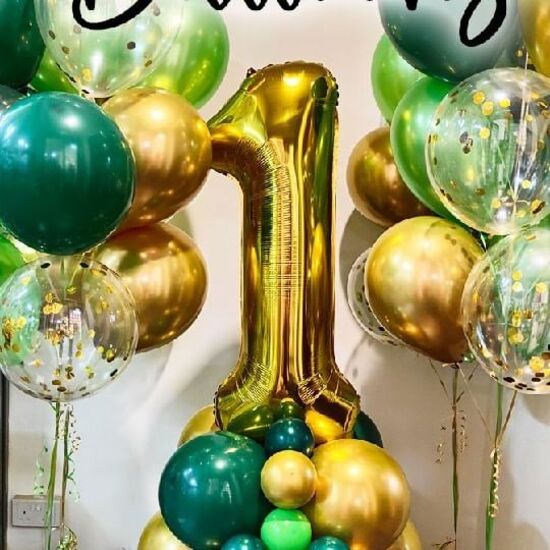 1st Happy Birthday Helium Latex Balloon Bouquet
