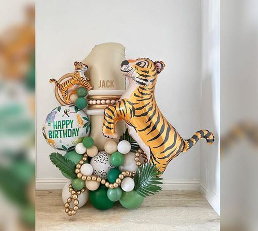 1st Happy Birthday Jungle Tiger Balloon Bouquet