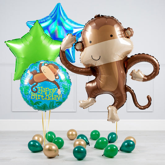 Jungle Theme Happy Birthday  Monkey Balloon Bouquet