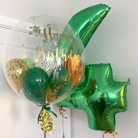 4th Happy Birthday Bubble Balloon Bouquet
