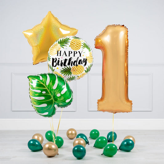 1st Happy Birthday Gold Star Balloon Bouquet