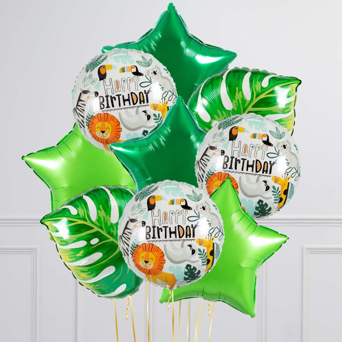 Happy Birthday Jungle Star Theme Balloon Bouquet 