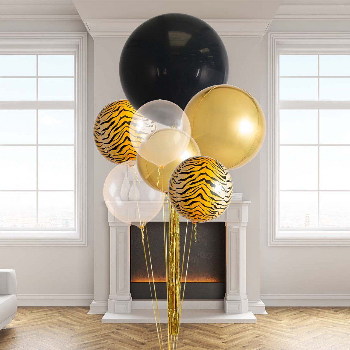 Jugnle Tiger Theme Orbz Latex Balloon Bouquet