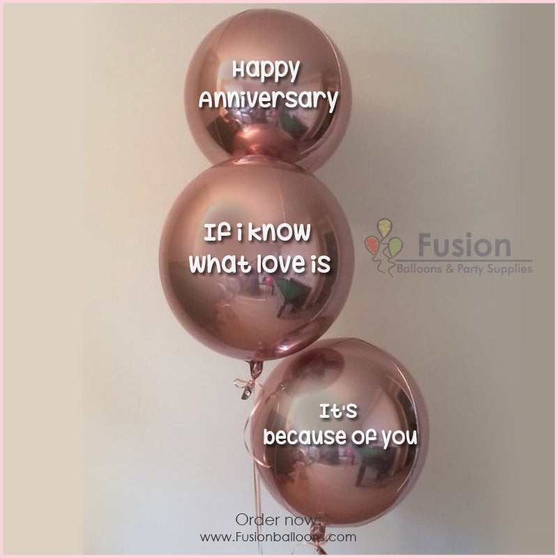 Obz Anniversary Rose Gold Balloons Bouquet