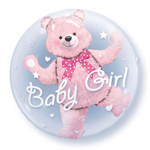 Party Balloon 24" Baby Pink Bear Bubble Balloon