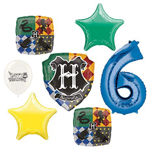 Harry Potter Hogwarts 6th Birthday Party Balloon Bouquet Bundle 
