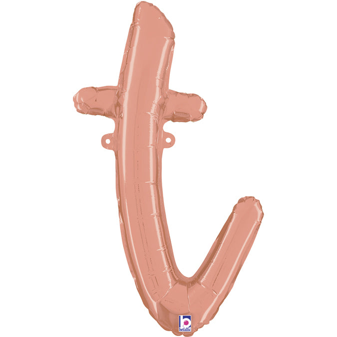 Party Balloon Rose Gold Script Letter 14" (T) Foil Balloon