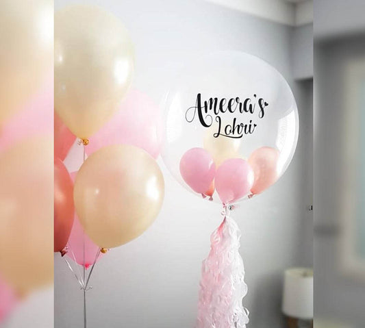 Lohri Theme Personalized Bubble Balloon Bouquet