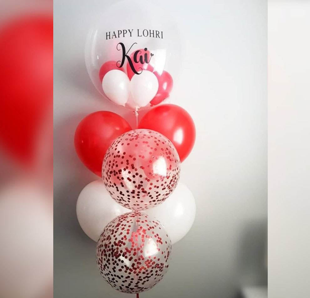 Happy Lohri Bubble Balloon Bouquet
