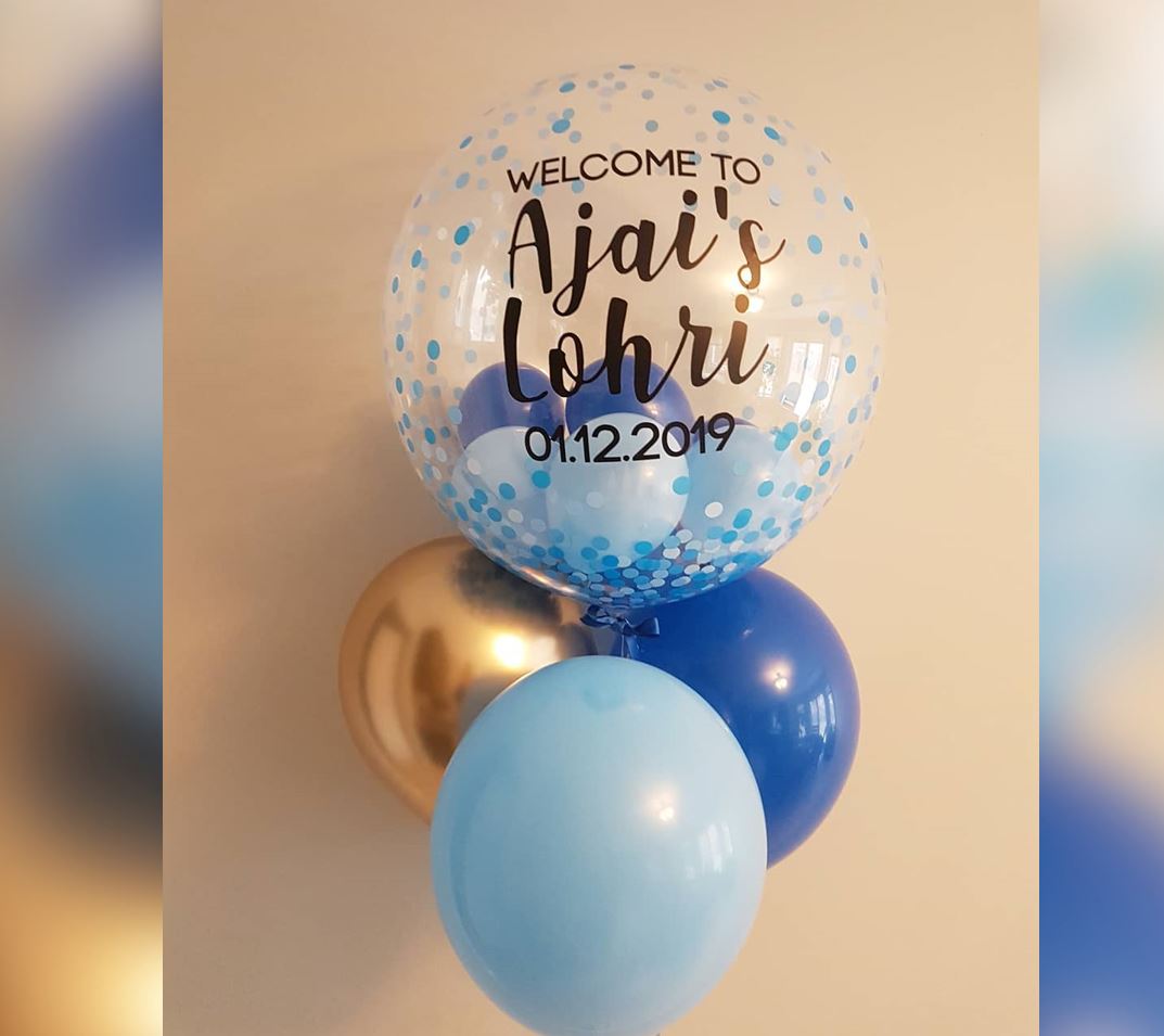 Personalized Confetti Bubble Balloon  Bouquet