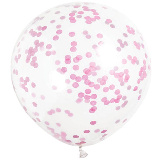 Party Ballooon Light Pink Confetti Latex Balloons-50CT