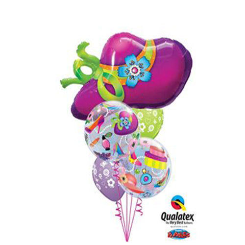 Party Balloon Spring Hat &amp; Shopping Spree&rdquo; Bubble Balloons Bouquet