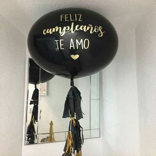 Party Balloon Silver Black Theme Birthday Helium Balloons Bouquet-13