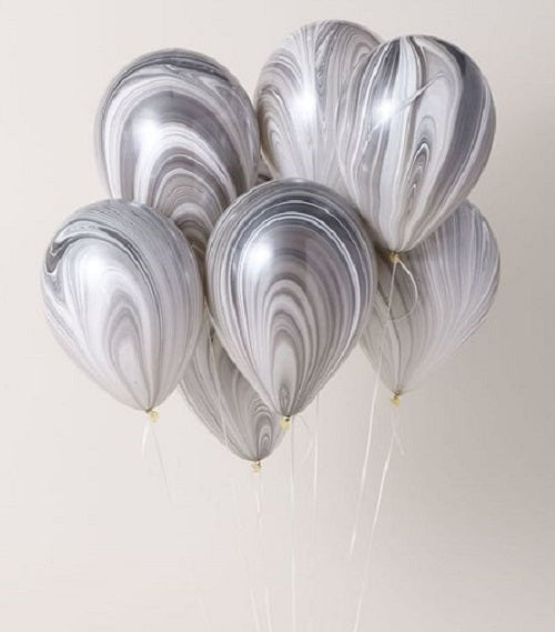 Party Balloon Silver Black Theme Birthday Helium Balloons Bouquet-21