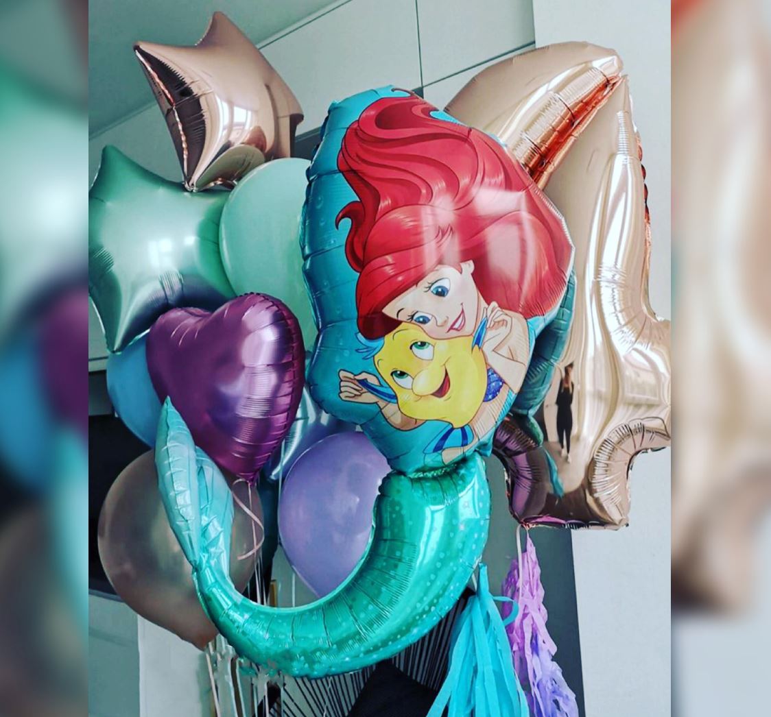 4th Birthday Ariel Dream Big  Balloon Bouquet