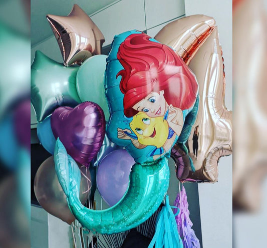 4th Birthday Ariel Dream Big  Balloon Bouquet