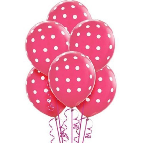 Party Balloons Rose Pink Polka Dots Helium Balloons Bouquet-46