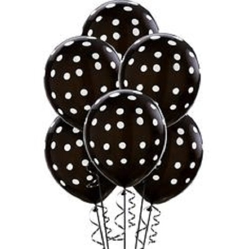 Party Balloons Black Polka Dots Helium Balloons Bouquet-48