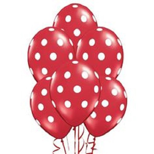Party Balloons Red Polka Dots Helium Balloons Bouquet-49