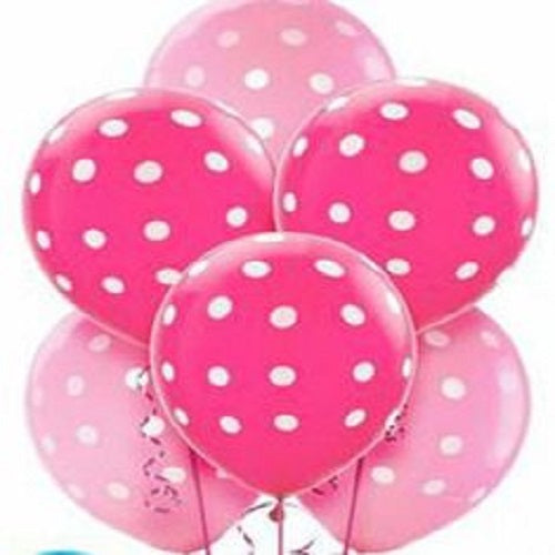 Party Balloons Pink Polka Dots Helium Balloons Bouquet-50